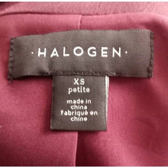 HALOGEN BURGUNDY SATIN BLAZER SZ.XS EUC. - Picture 7 of 8